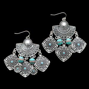Silver Navajo Turquoise Earrings